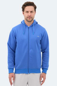 Slazenger - Slazenger MAJESTIC I Erkek Fermuarlı Kapüşonlu Cepli Indigo Sweatshırt