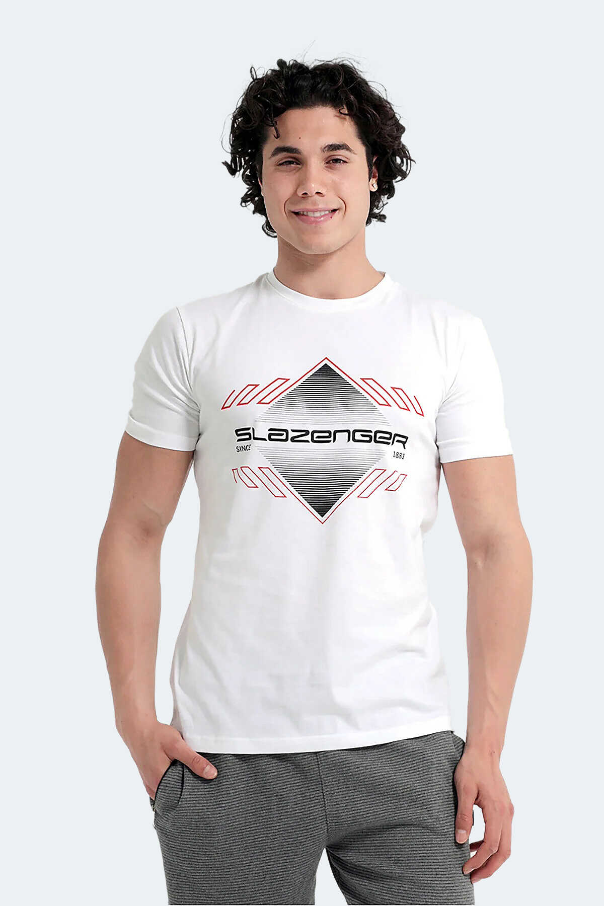 Slazenger - Slazenger MARQUES Erkek Krem Tişört