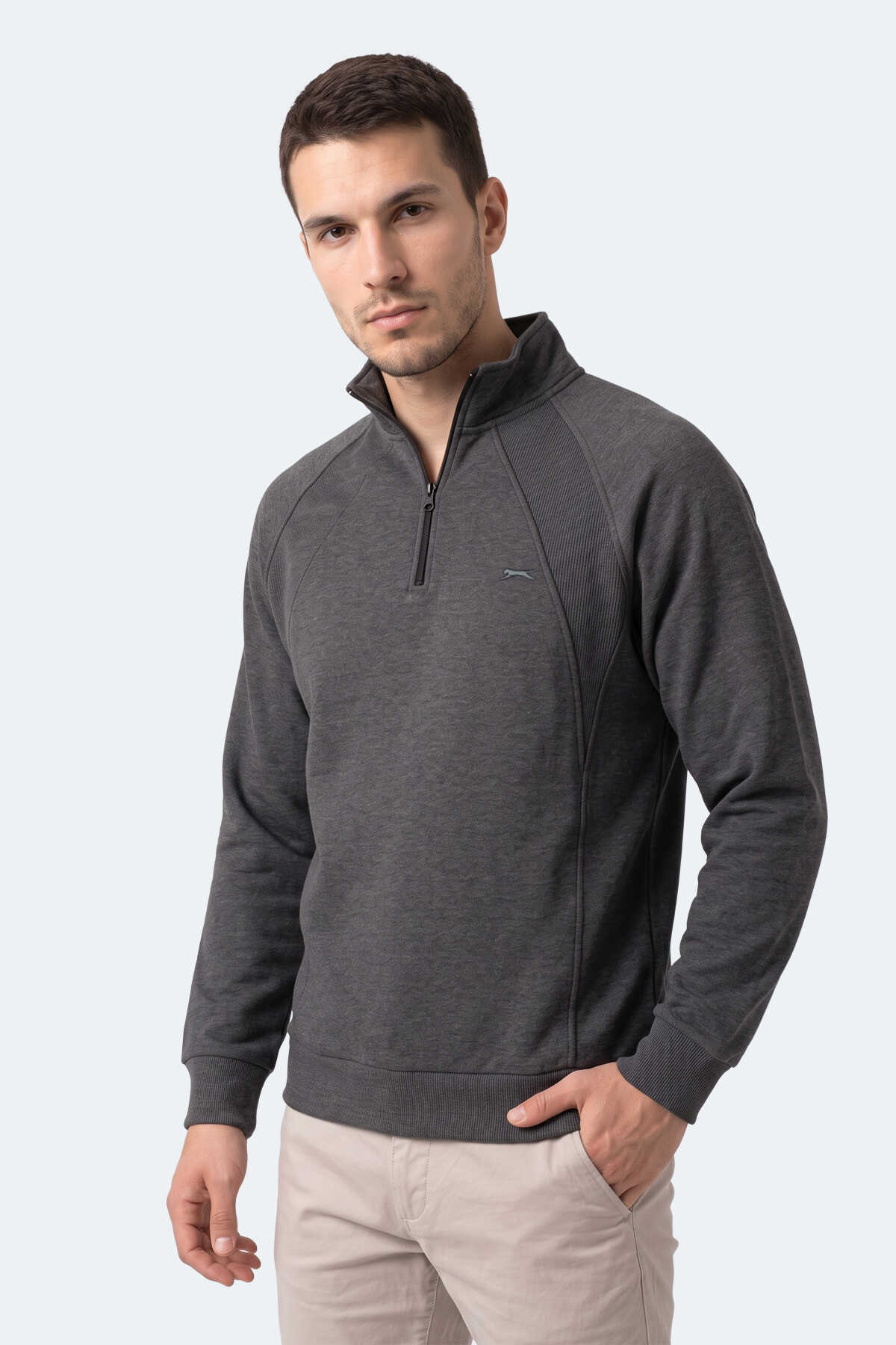 Slazenger MAVON I Erkek Antrasit Sweatshırt - 3