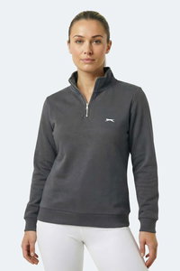 Slazenger - Slazenger MAXIS I Kadın Dik Yaka Fermuarlı Gri Sweatshırt