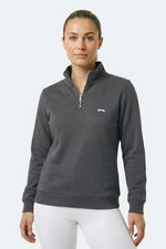 Slazenger - Slazenger MAXIS I Kadın Dik Yaka Fermuarlı Gri Sweatshırt