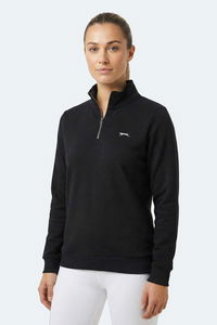 Slazenger - Slazenger MAXIS I Kadın Dik Yaka Fermuarlı Siyah Sweatshırt