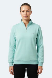 Slazenger - Slazenger MAXIS I Kadın Dik Yaka Fermuarlı Turkuaz Sweatshırt