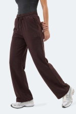 Slazenger - Slazenger MELORA I Kadın Bol Paça Kahve Eşofman Altı
