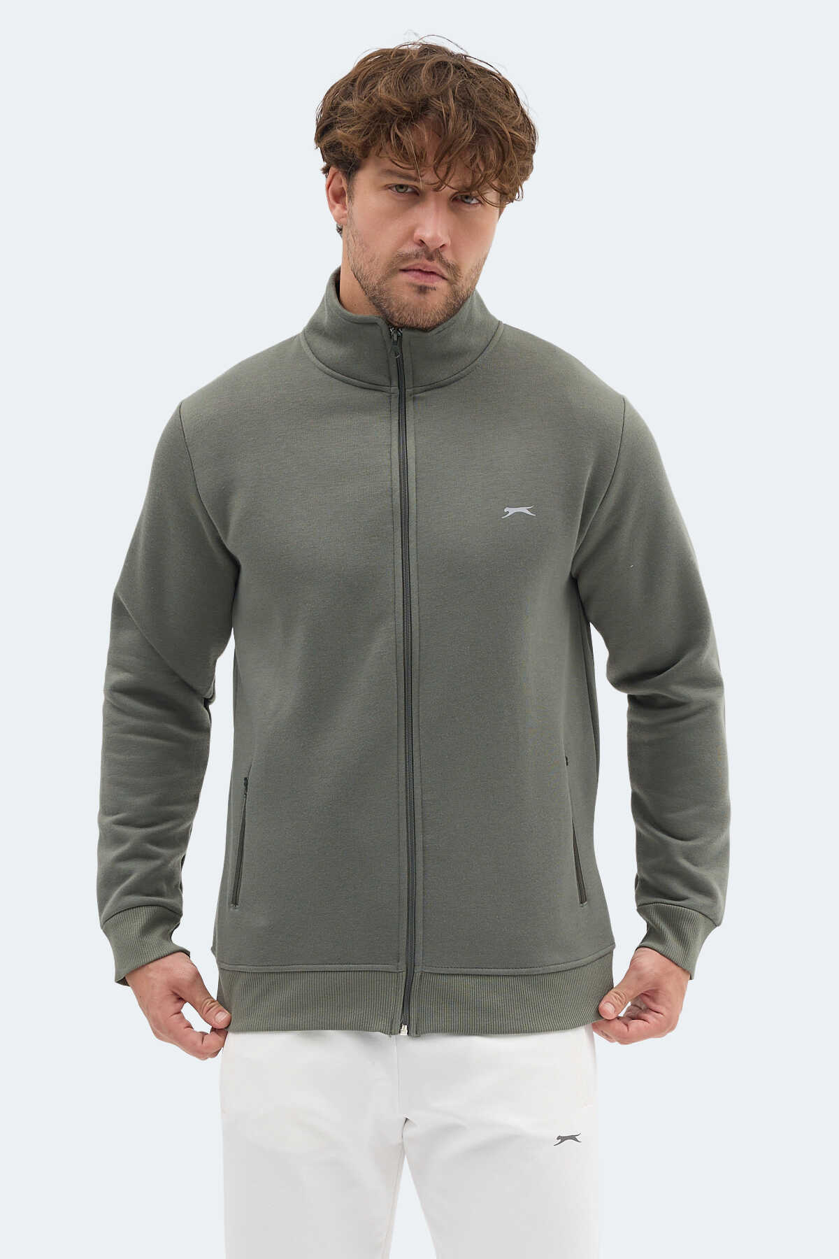 Slazenger - Slazenger MENDOZA I Erkek Haki Sweatshırt