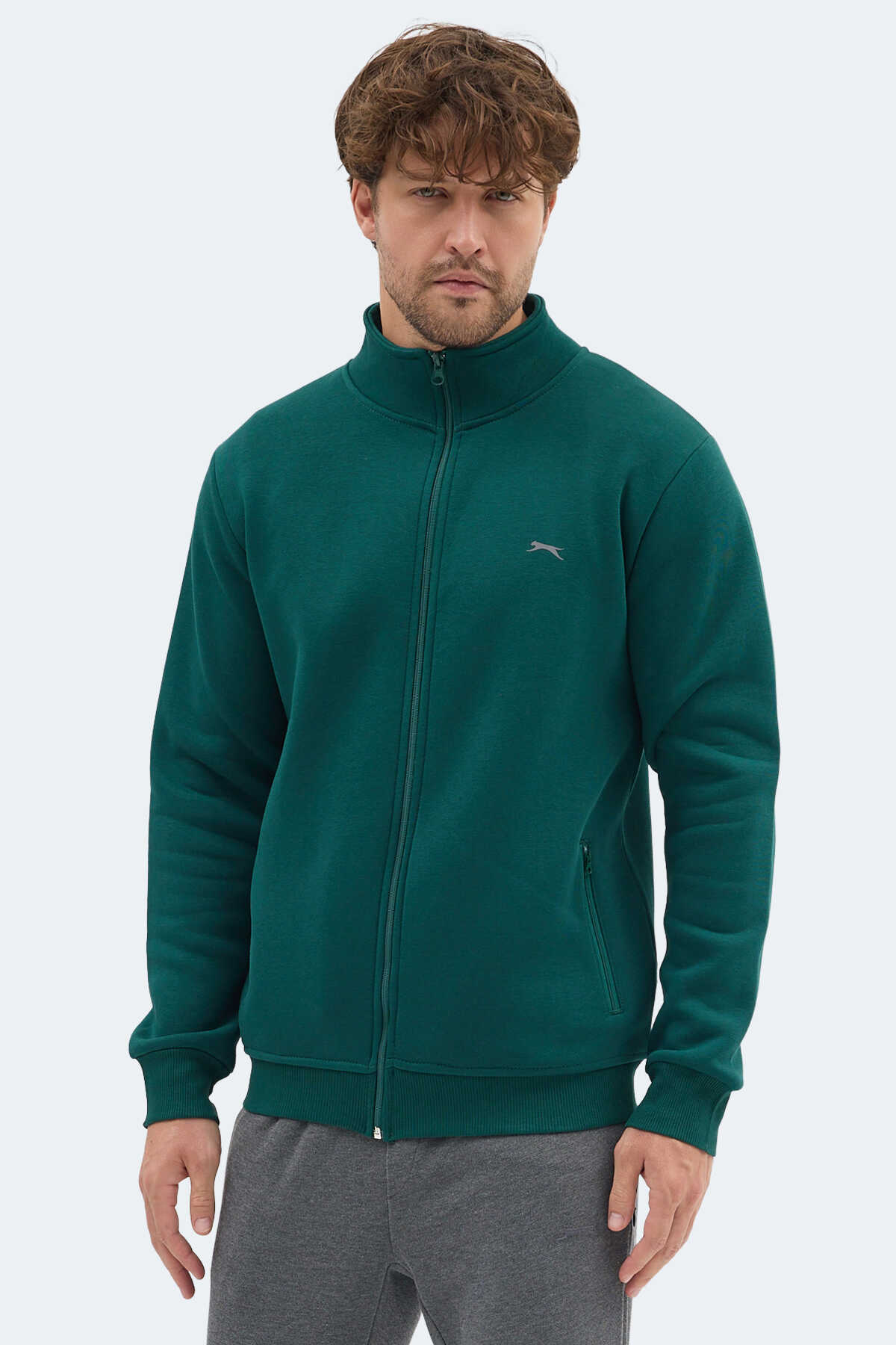 Slazenger - Slazenger MENDOZA I Erkek Koyu Yeşil Sweatshırt