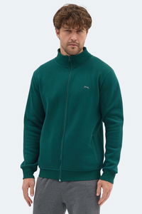 Slazenger - Slazenger MENDOZA I Erkek Fermuarlı Dik Yaka Cepli Koyu Yeşil Sweatshırt Slazenger - Slazenger MENDOZA I Erkek Fermuarlı Dik Yaka Cepli Koyu Yeşil Sweatshırt
