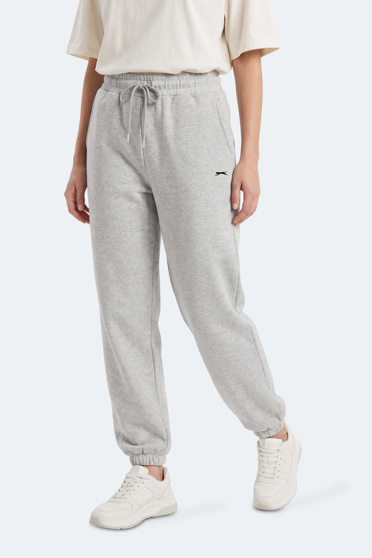 Slazenger - Slazenger MERYA I Kadın Slim Fit Gri Eşofman Altı