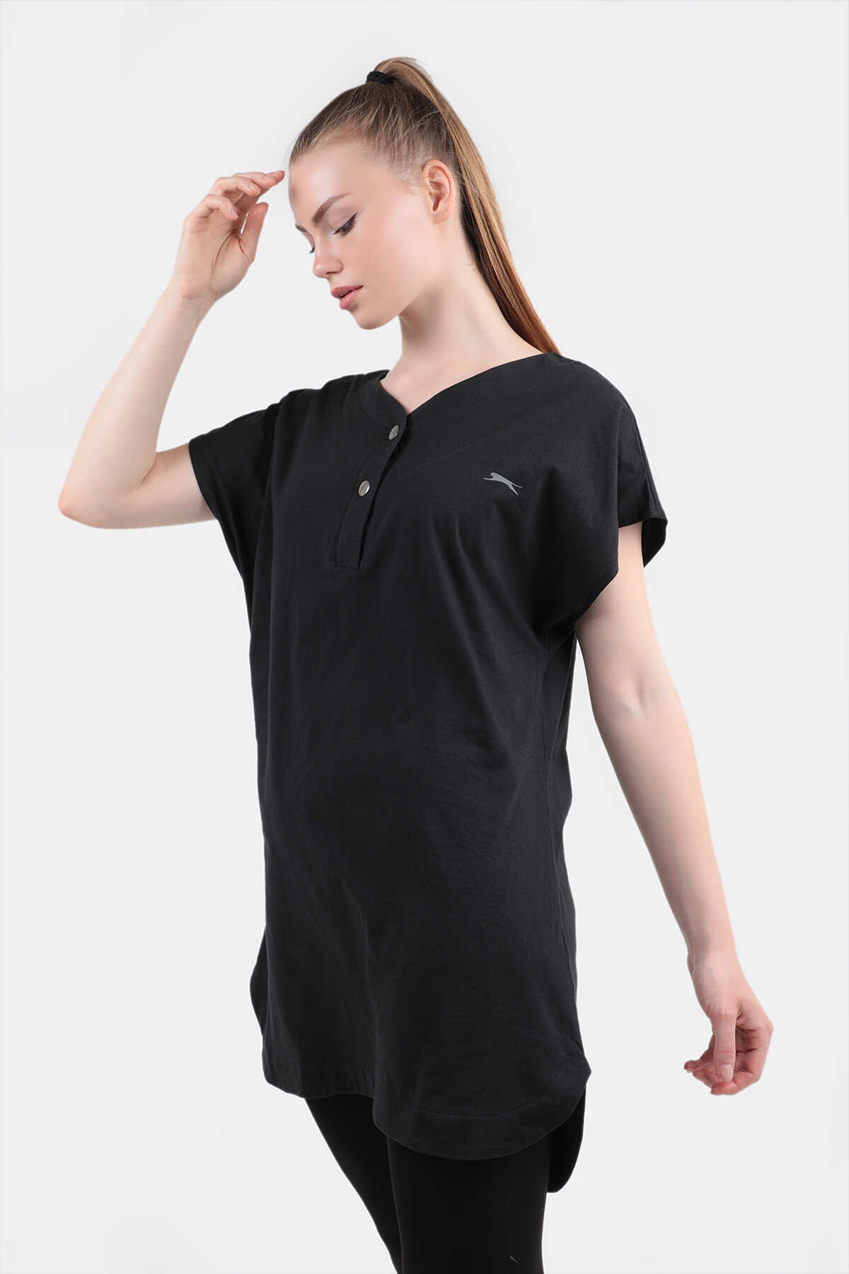 Slazenger - Slazenger MESHULAM Kadın Kısa Kol T-Shirt Siyah
