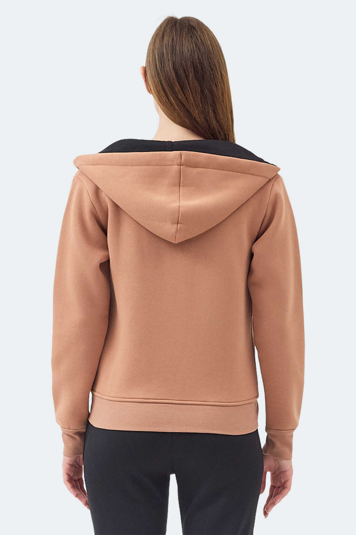 Slazenger MILIO I Kadın Fermuarlı Kapüşonlu Cepli Camel Sweatshırt Slazenger MILIO I Kadın Fermuarlı Kapüşonlu Cepli Camel Sweatshırt