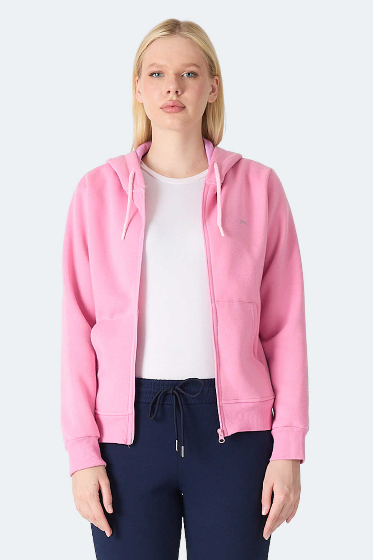 Slazenger MILIO I Kadın Fermuarlı Kapüşonlu Cepli Gül Sweatshırt Slazenger MILIO I Kadın Fermuarlı Kapüşonlu Cepli Gül Sweatshırt