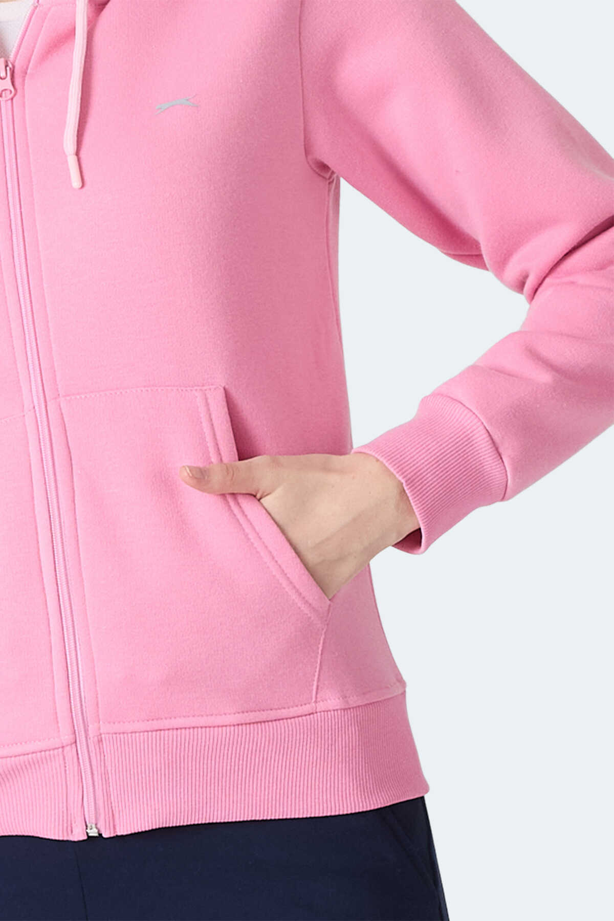Slazenger MILIO I Kadın Fermuarlı Kapüşonlu Cepli Gül Sweatshırt Slazenger MILIO I Kadın Fermuarlı Kapüşonlu Cepli Gül Sweatshırt