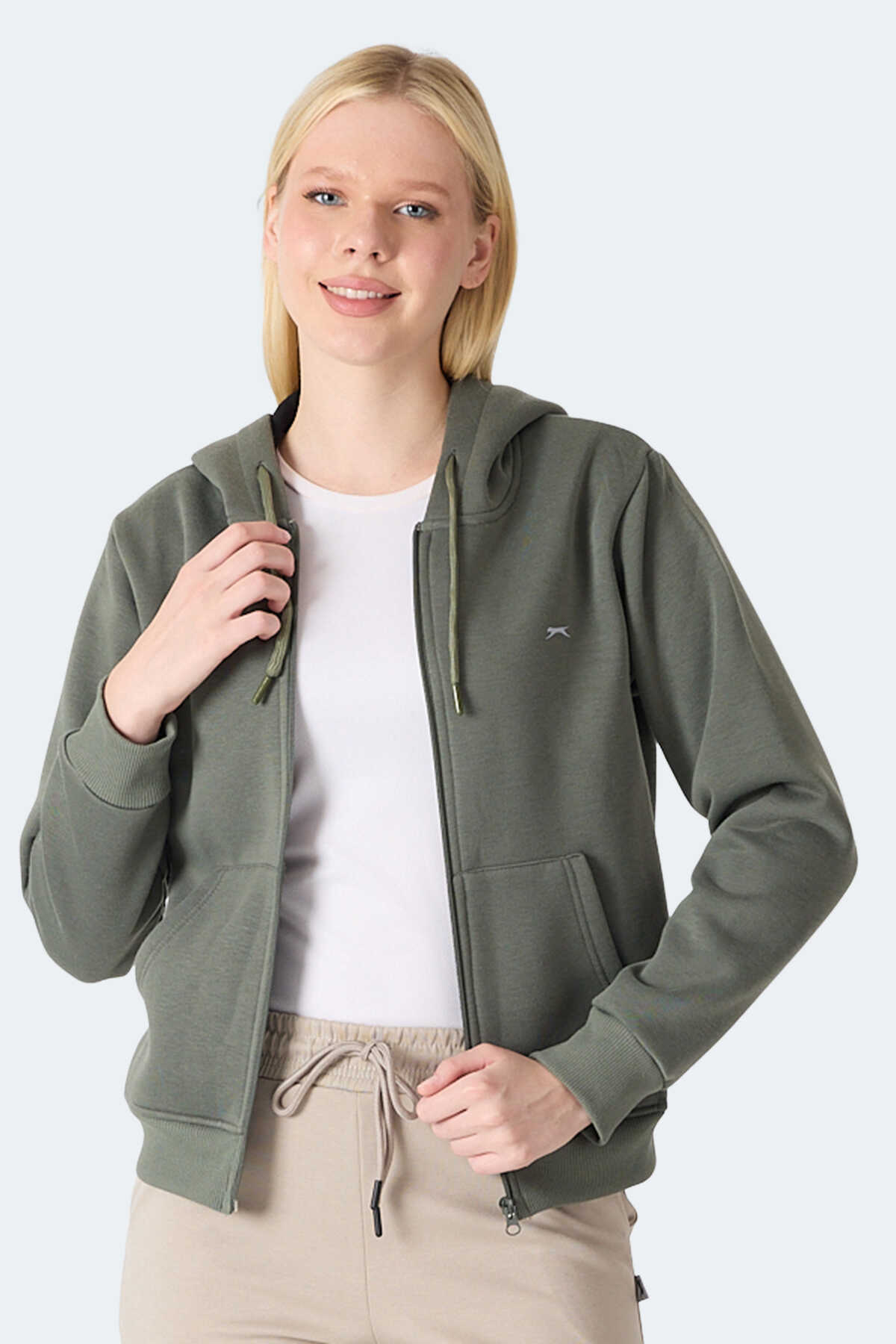 Slazenger - Slazenger MILIO I Kadın Haki Sweatshirt