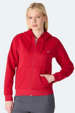Slazenger - Slazenger MILIO I Kadın Fermuarlı Kapüşonlu Cepli Kırmızı Sweatshırt Slazenger - Slazenger MILIO I Kadın Fermuarlı Kapüşonlu Cepli Kırmızı Sweatshırt