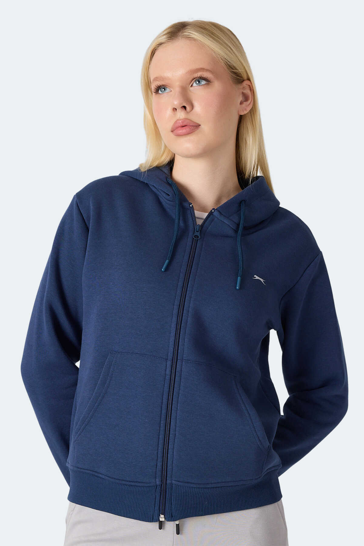 Slazenger MILIO I Kadın Fermuarlı Kapüşonlu Cepli Lacivert Sweatshırt Slazenger MILIO I Kadın Fermuarlı Kapüşonlu Cepli Lacivert Sweatshırt