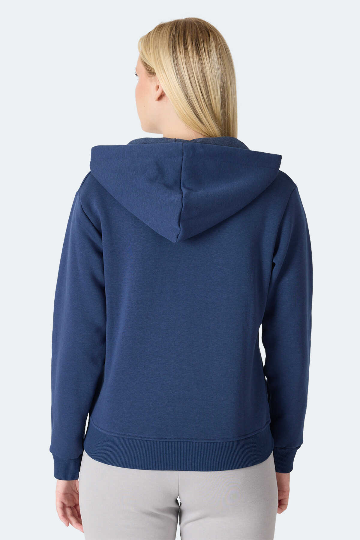 Slazenger MILIO I Kadın Fermuarlı Kapüşonlu Cepli Lacivert Sweatshırt Slazenger MILIO I Kadın Fermuarlı Kapüşonlu Cepli Lacivert Sweatshırt