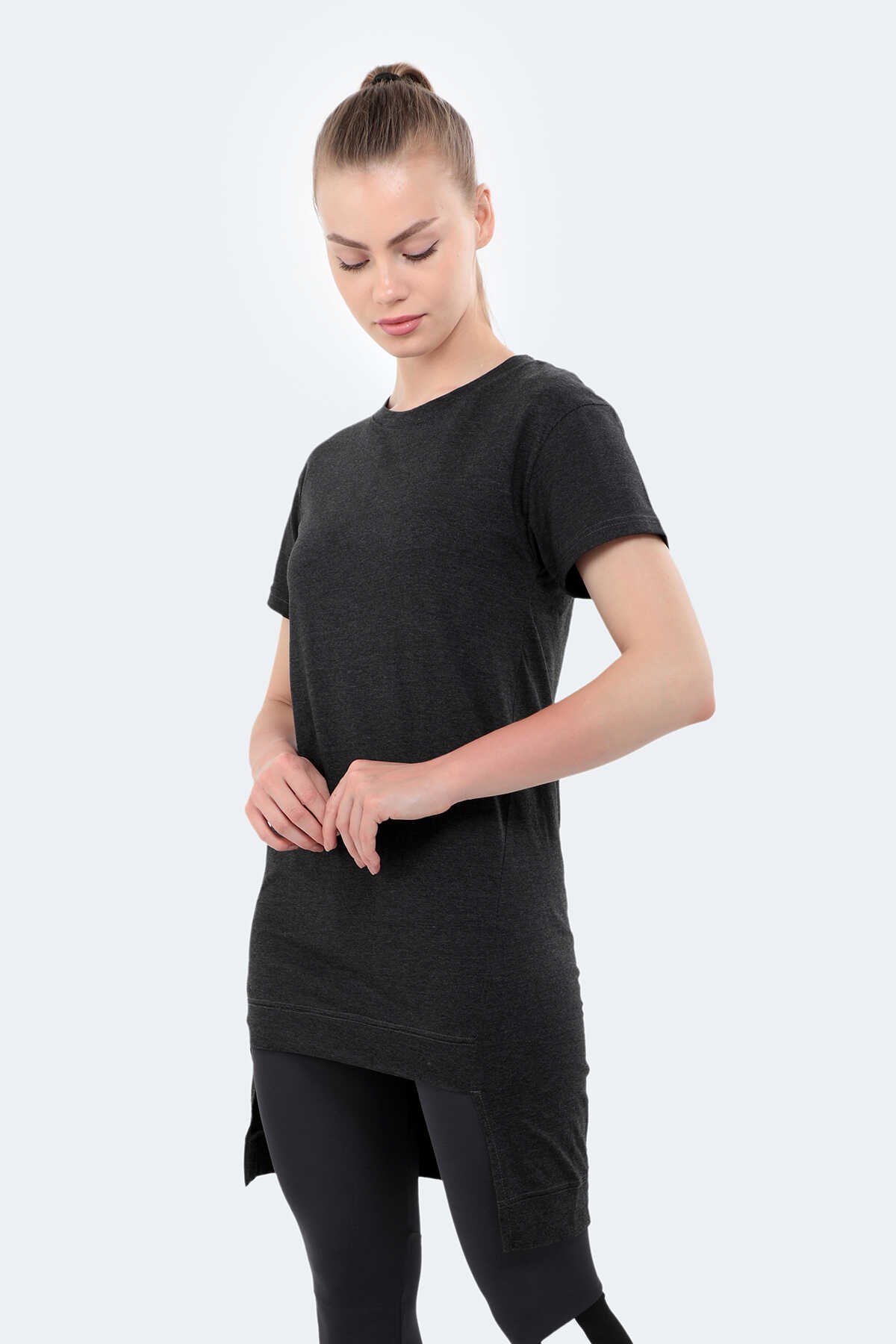 Slazenger - MINATO Kadın Kısa Kollu T-Shirt Koyu Gri