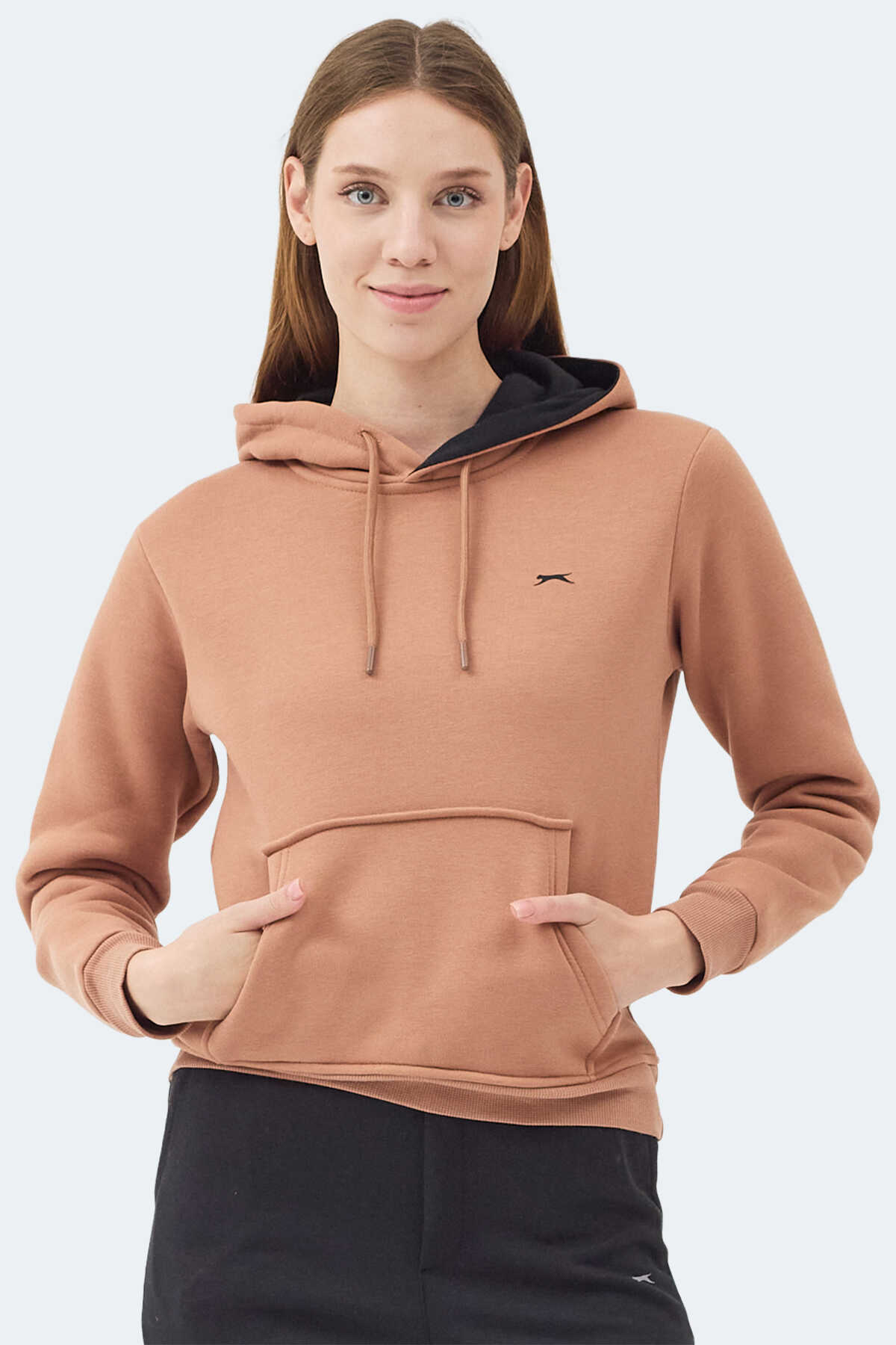 Slazenger - Slazenger MISTY I Kadın Kapüşonlu Camel Sweatshirt