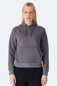 Slazenger - Slazenger MISTY I Kadın Kapüşonlu Gri Sweatshırt Slazenger - Slazenger MISTY I Kadın Kapüşonlu Gri Sweatshırt
