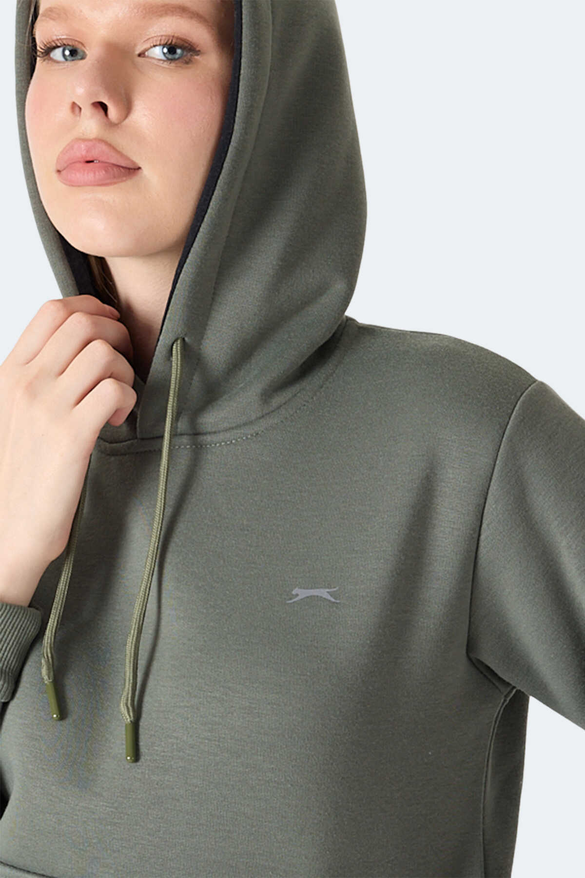 Slazenger MISTY I Kadın Kapüşonlu Haki Sweatshırt Slazenger MISTY I Kadın Kapüşonlu Haki Sweatshırt