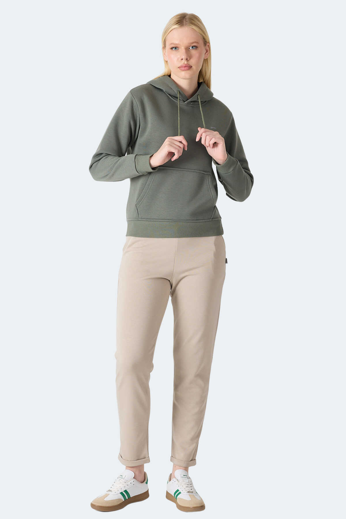 Slazenger MISTY I Kadın Kapüşonlu Haki Sweatshırt Slazenger MISTY I Kadın Kapüşonlu Haki Sweatshırt