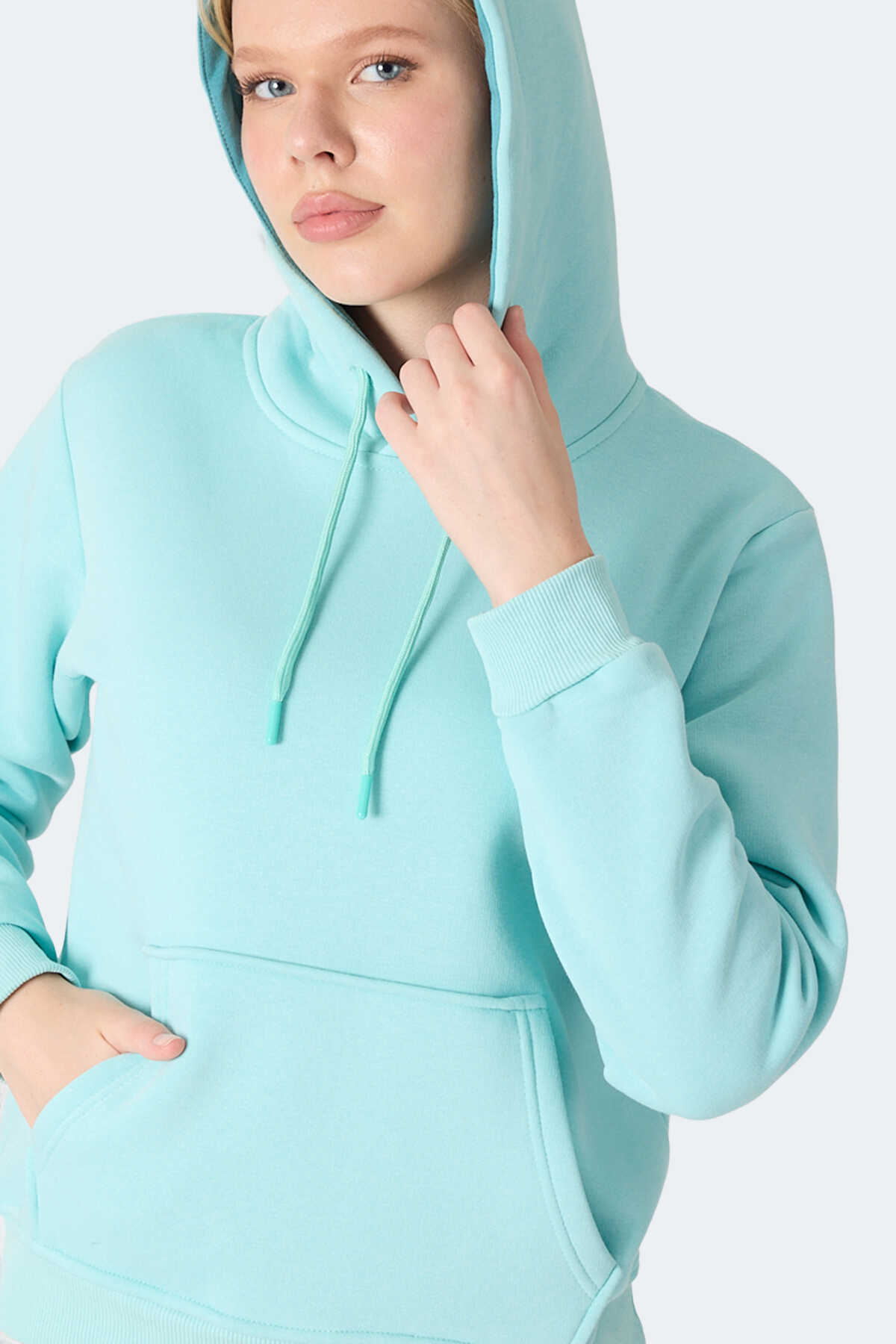 Slazenger MISTY I Kadın Kapüşonlu Turkuaz Sweatshırt Slazenger MISTY I Kadın Kapüşonlu Turkuaz Sweatshırt
