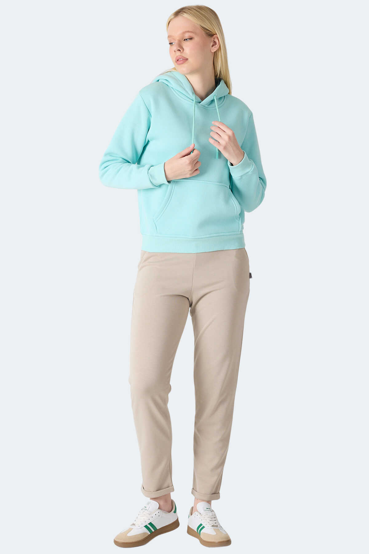 Slazenger MISTY I Kadın Kapüşonlu Turkuaz Sweatshırt Slazenger MISTY I Kadın Kapüşonlu Turkuaz Sweatshırt