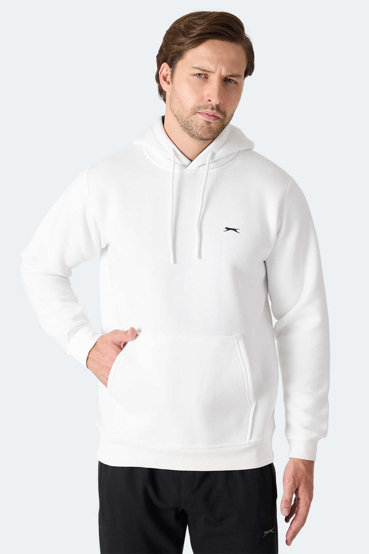 Slazenger MOONLIGHT I Erkek Kapüşonlu Ekru Sweatshırt Slazenger MOONLIGHT I Erkek Kapüşonlu Ekru Sweatshırt