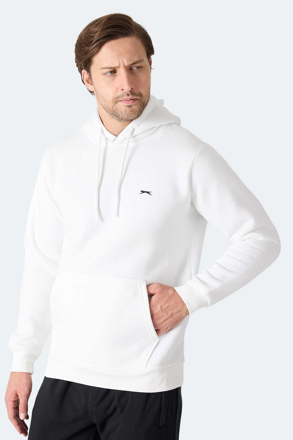 Slazenger MOONLIGHT I Erkek Kapüşonlu Ekru Sweatshırt Slazenger MOONLIGHT I Erkek Kapüşonlu Ekru Sweatshırt