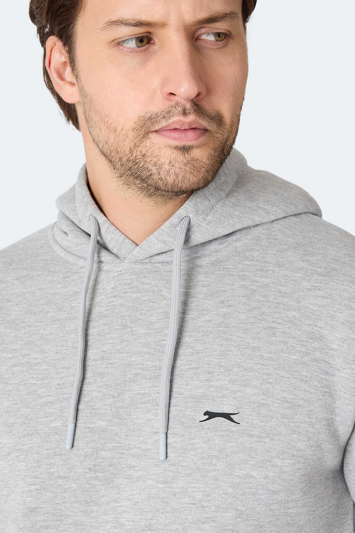 Slazenger MOONLIGHT I Erkek Kapüşonlu Gri / Beyaz Sweatshırt Slazenger MOONLIGHT I Erkek Kapüşonlu Gri / Beyaz Sweatshırt