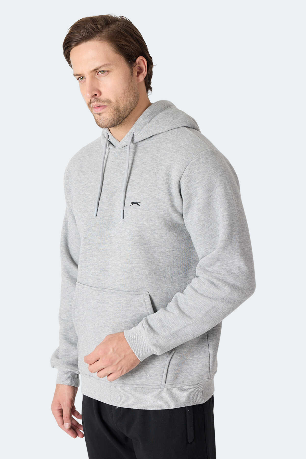 Slazenger MOONLIGHT I Erkek Kapüşonlu Gri / Beyaz Sweatshırt Slazenger MOONLIGHT I Erkek Kapüşonlu Gri / Beyaz Sweatshırt
