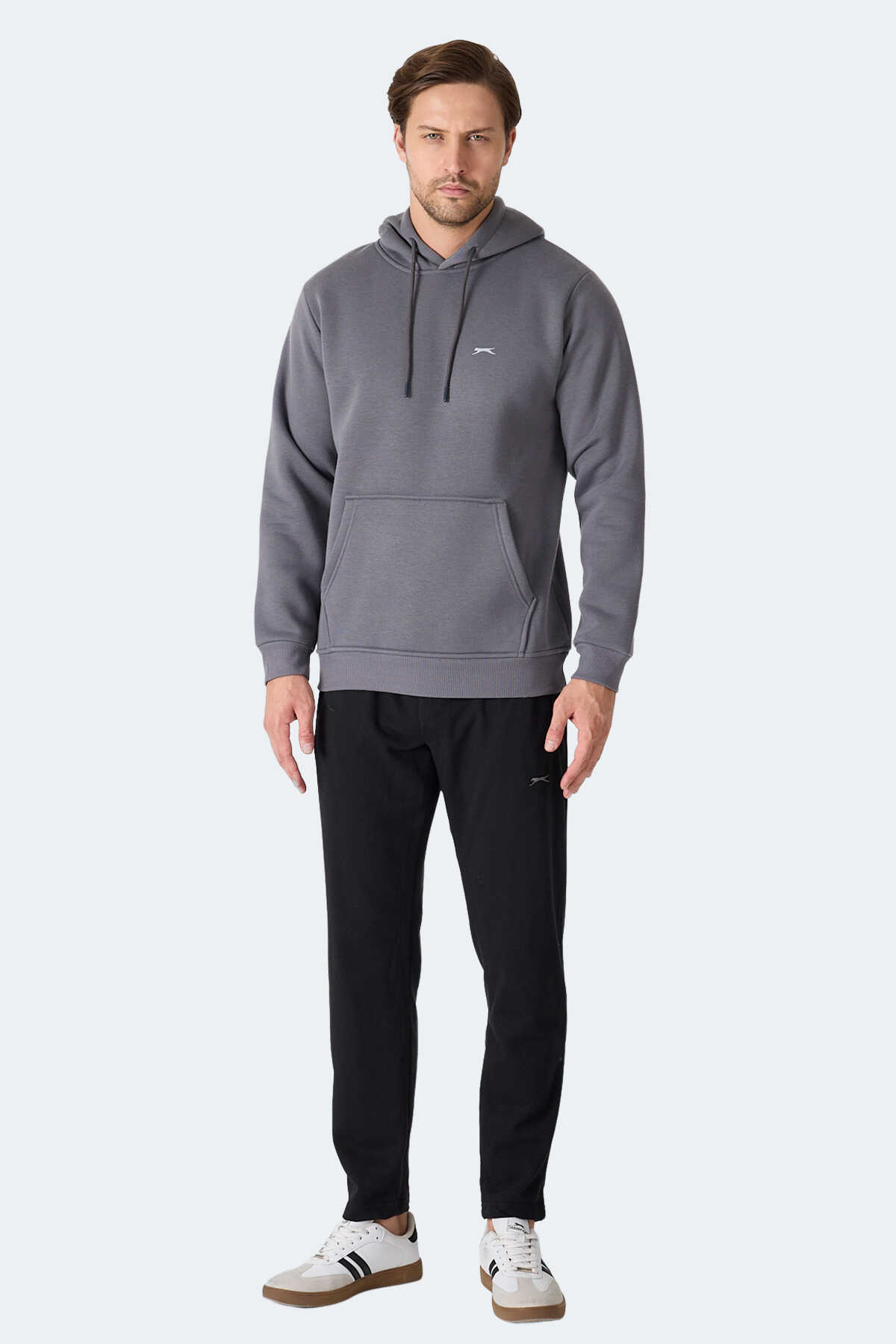 Slazenger MOONLIGHT I Erkek Kapüşonlu Gri Sweatshırt Slazenger MOONLIGHT I Erkek Kapüşonlu Gri Sweatshırt