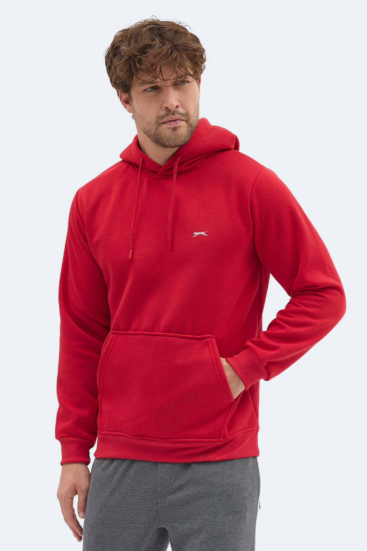 Slazenger MOONLIGHT I Erkek Kapüşonlu Kırmızı Sweatshırt Slazenger MOONLIGHT I Erkek Kapüşonlu Kırmızı Sweatshırt