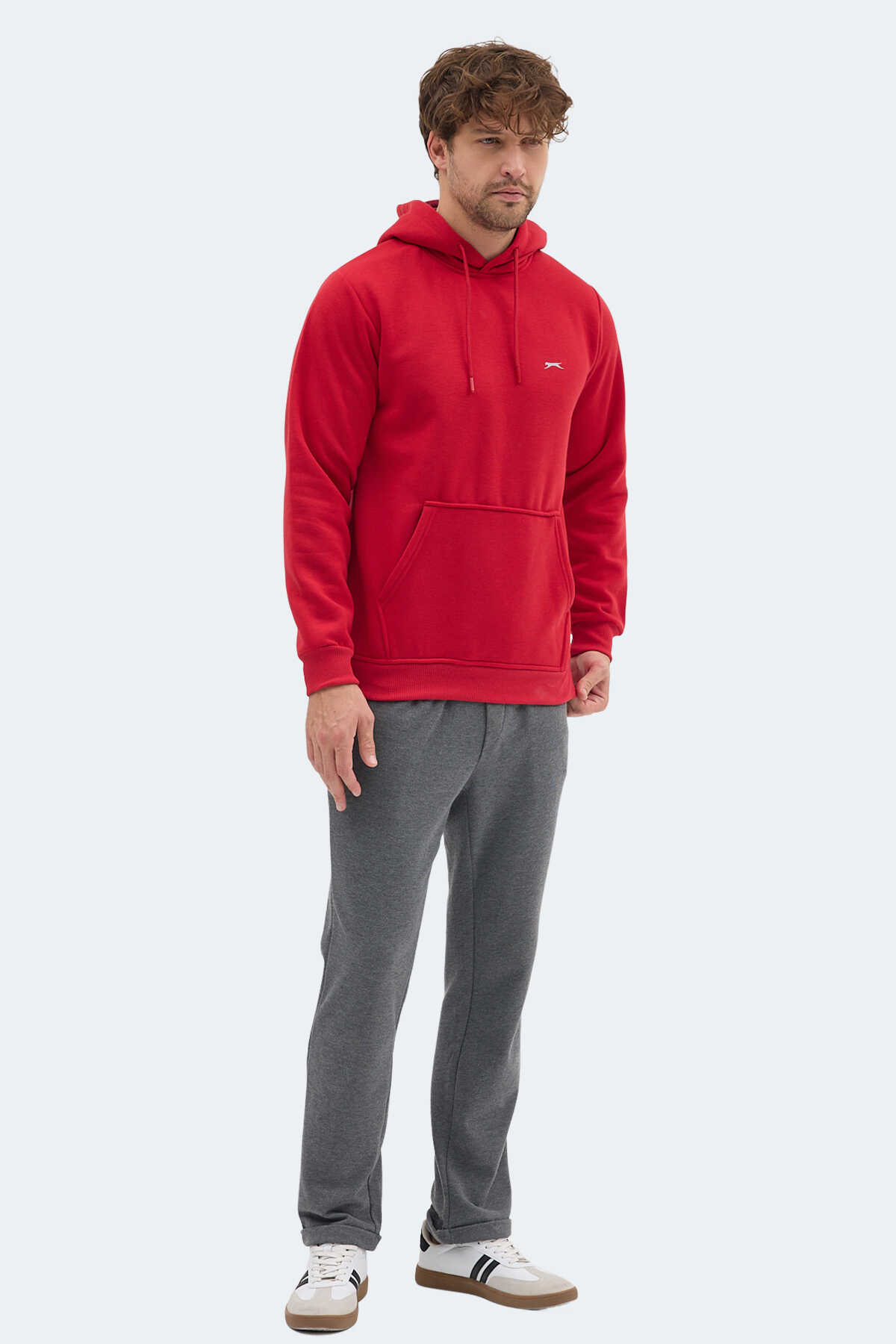 Slazenger MOONLIGHT I Erkek Kapüşonlu Kırmızı Sweatshırt Slazenger MOONLIGHT I Erkek Kapüşonlu Kırmızı Sweatshırt