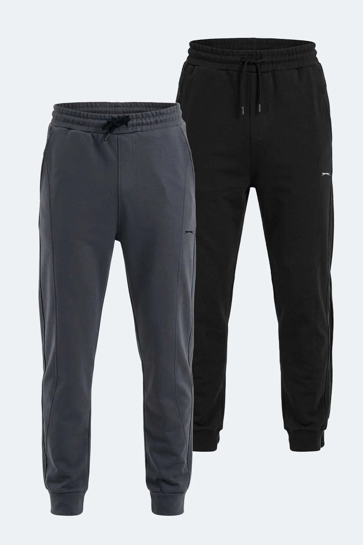 Slazenger - Slazenger NACIO 2 Lİ SET Erkek Cepli Siyah - Antrasit Eşofman Altı