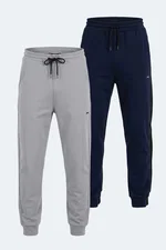 Slazenger - Slazenger NACIO 2 Lİ SET Erkek Lacivert - Gri Eşofman Altı