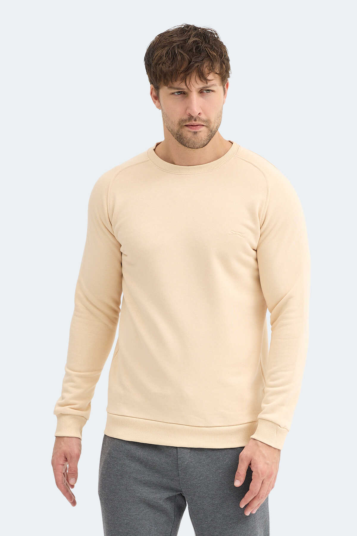 Slazenger - Slazenger NADAV Erkek Bej Sweatshırt