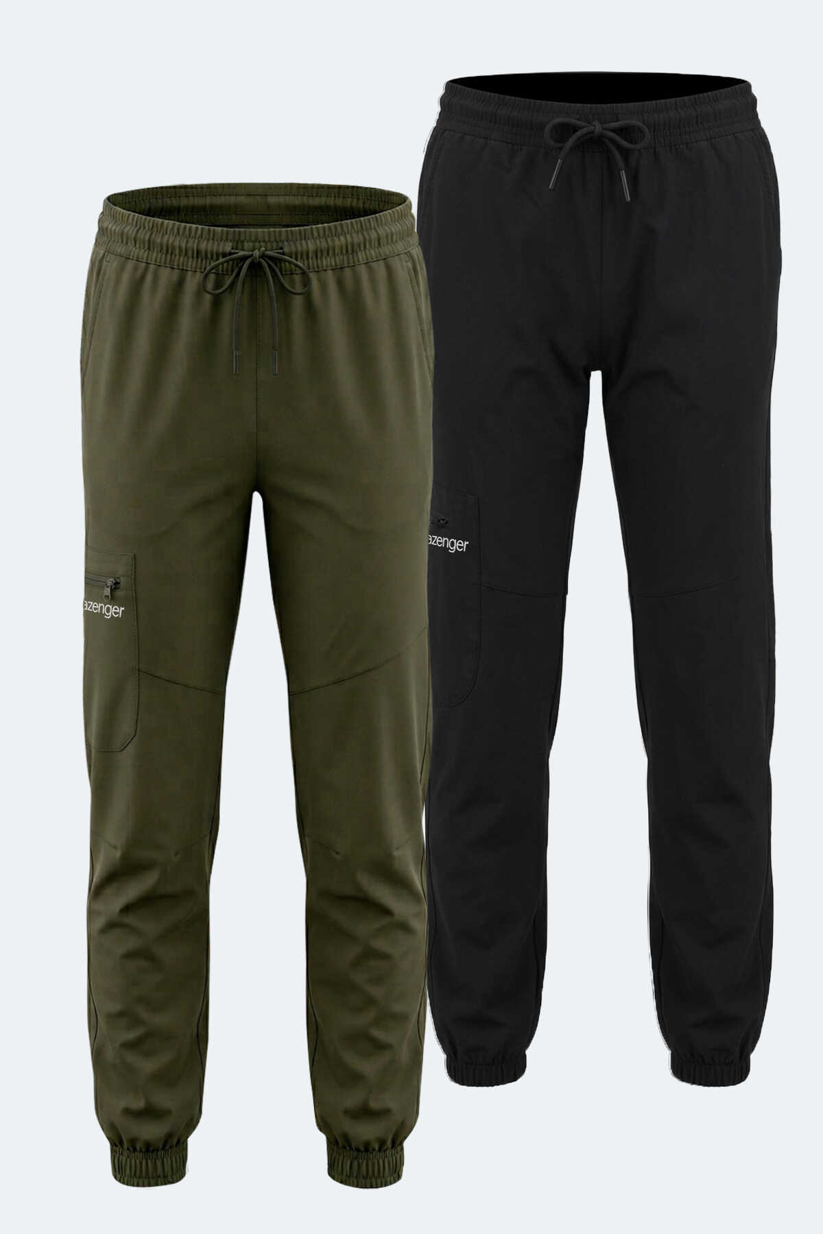 Slazenger - Slazenger NAOKO 2 Lİ SET Kadın Siyah - Haki Eşofman Altı