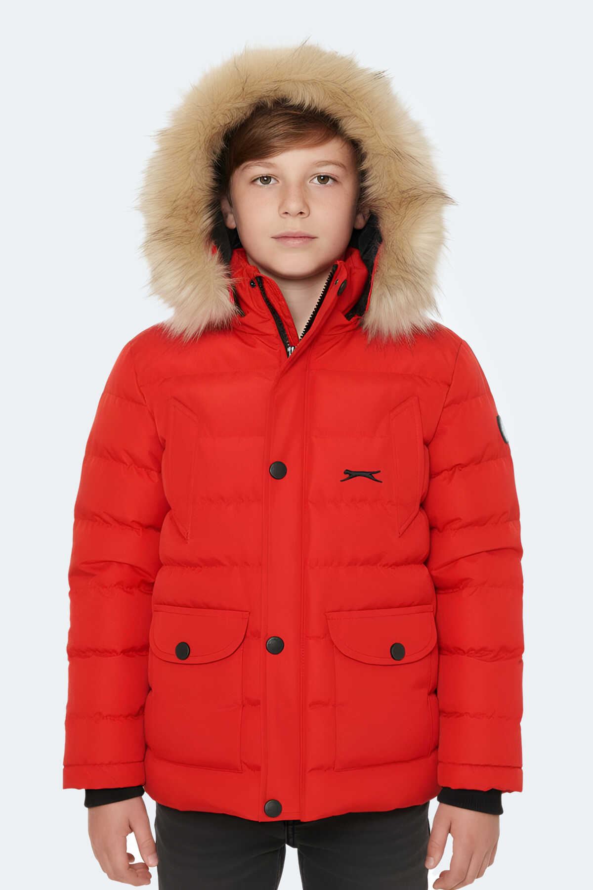 Slazenger - Slazenger NAPOLI Unisex Çocuk Kırmızı Mont & Kaban