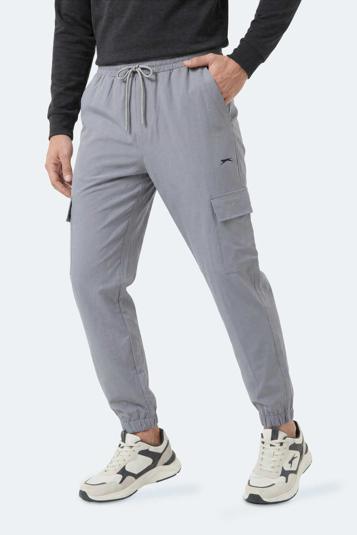 Slazenger - Slazenger NAPOLLA IN Erkek Cepli Gri Eşofman Altı