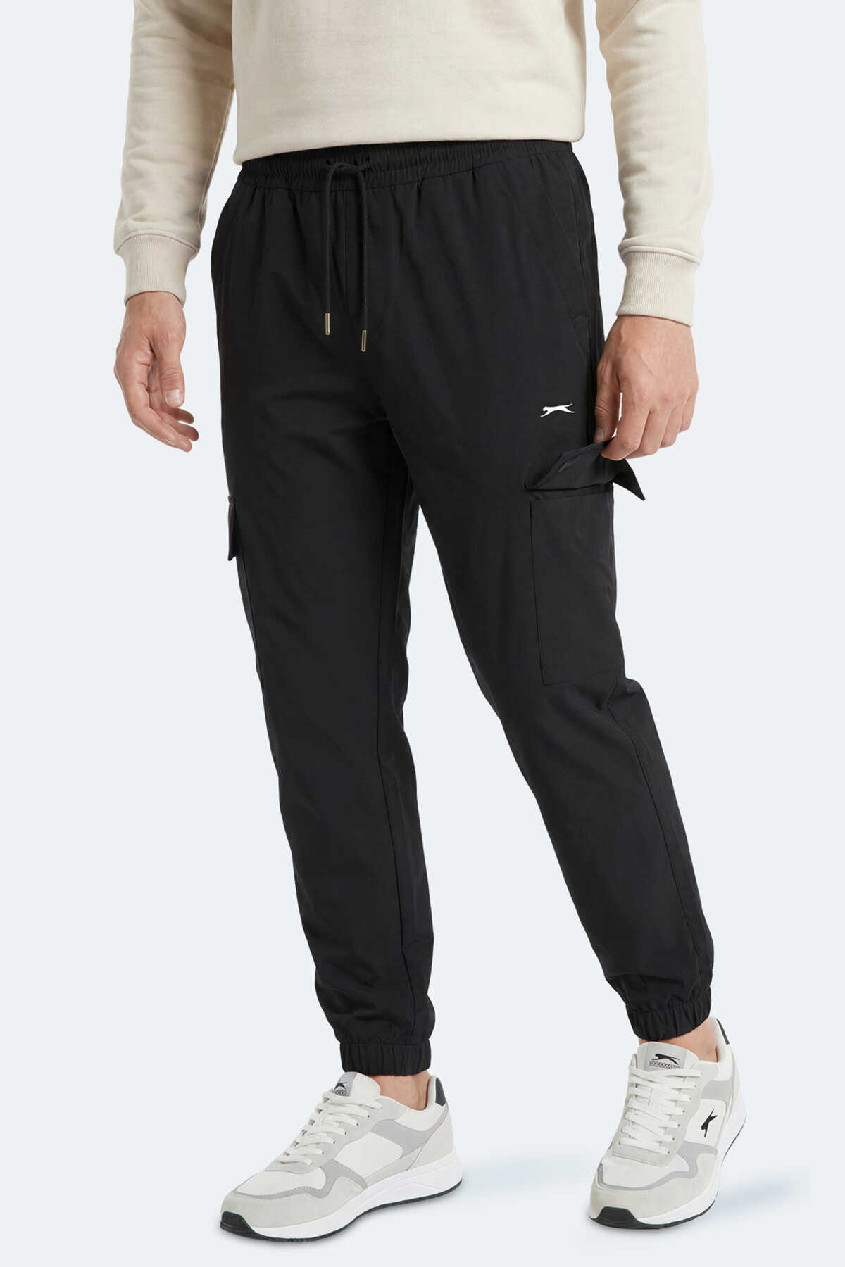Slazenger - Slazenger NAPOLLA IN Erkek Cepli Siyah Eşofman Altı