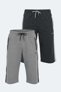 Slazenger - Slazenger NARAYAN 2 Lİ SET Erkek Siyah - Gri Şort