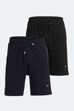 Slazenger - Slazenger NASIM 2 Lİ SET Erkek Siyah - Lacivert Şort