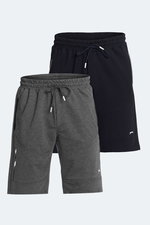 Slazenger - Slazenger NASIM 2 Lİ SET Erkek Lacivert - Koyu Gri Şort