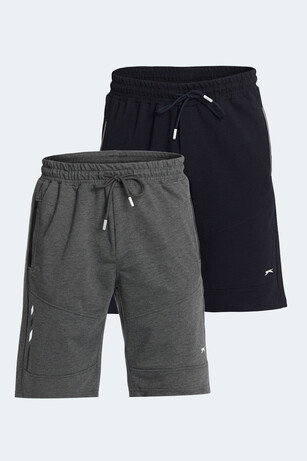 Slazenger NASIM 2 Lİ SET Erkek Cepli Lacivert - Koyu Gri Şort 