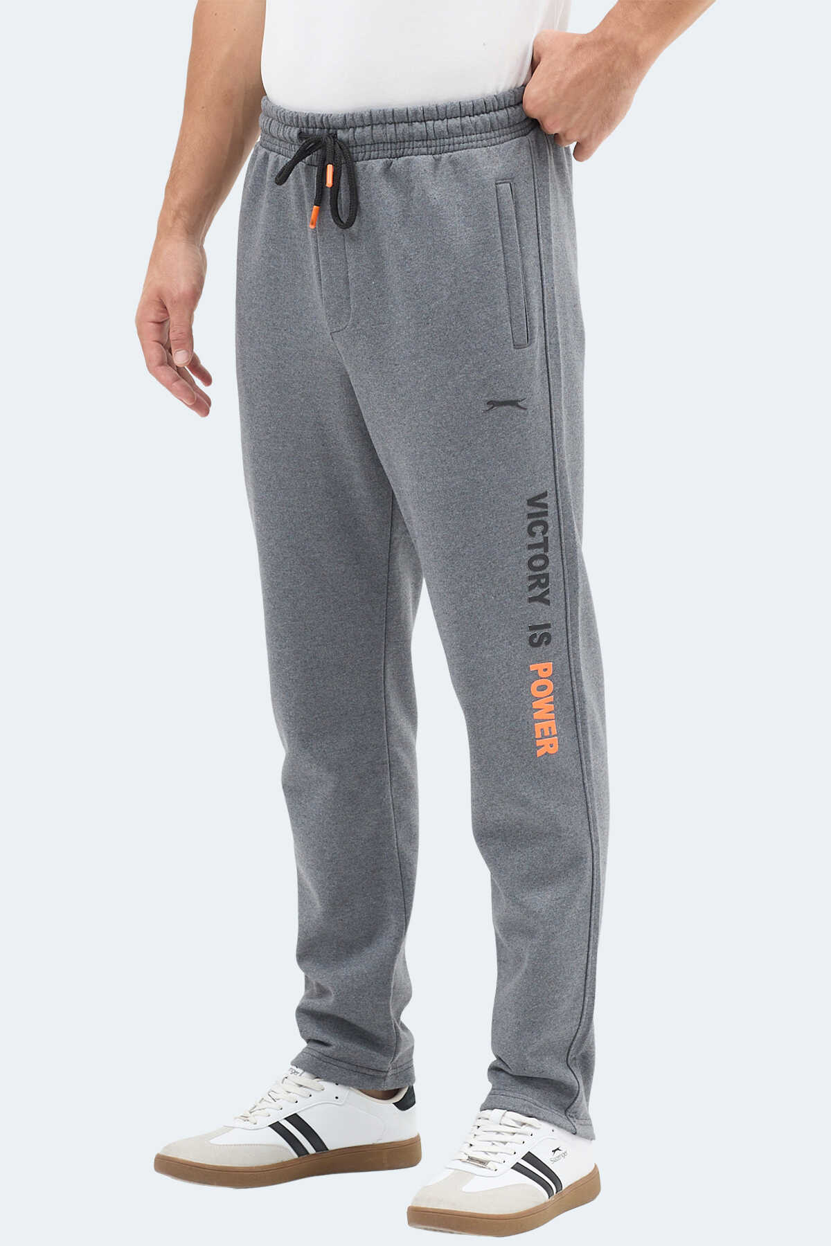 Slazenger - Slazenger NAUM I Erkek Cepli Koyu Gri Eşofman Altı