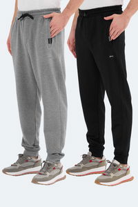 Slazenger - Slazenger NAVDEEP 2 Lİ SET Erkek Cepli Dar Paça Siyah - Koyu Gri Eşofman Altı Slazenger - Slazenger NAVDEEP 2 Lİ SET Erkek Cepli Dar Paça Siyah - Koyu Gri Eşofman Altı