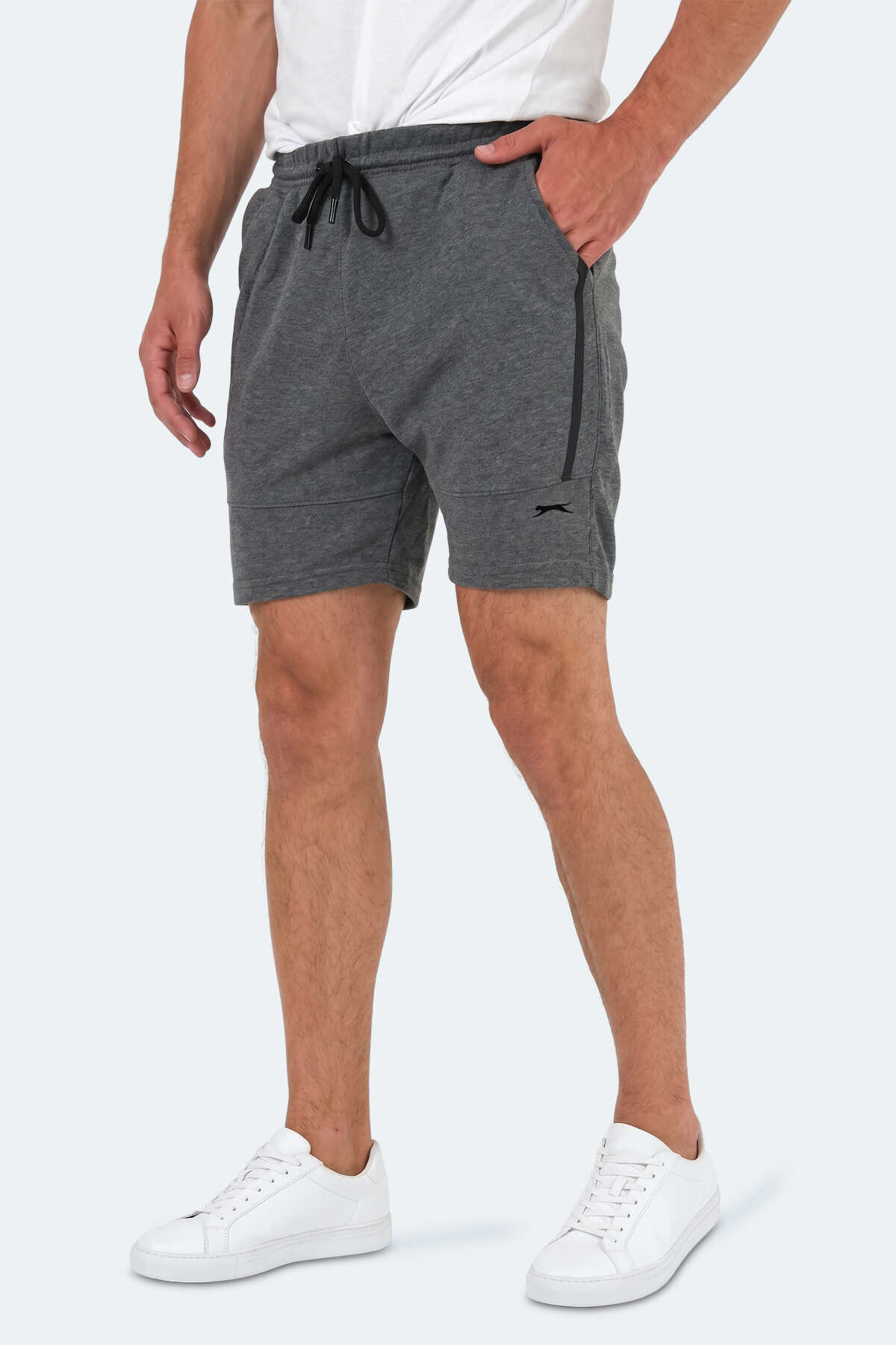 Slazenger - Slazenger NAZAIRE IN Erkek Cepli Fıtness Koyu Gri Şort