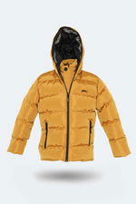 Slazenger - Slazenger NEONS Unisex Çocuk Kapüşonlu Şişme Sarı Mont & Kaban