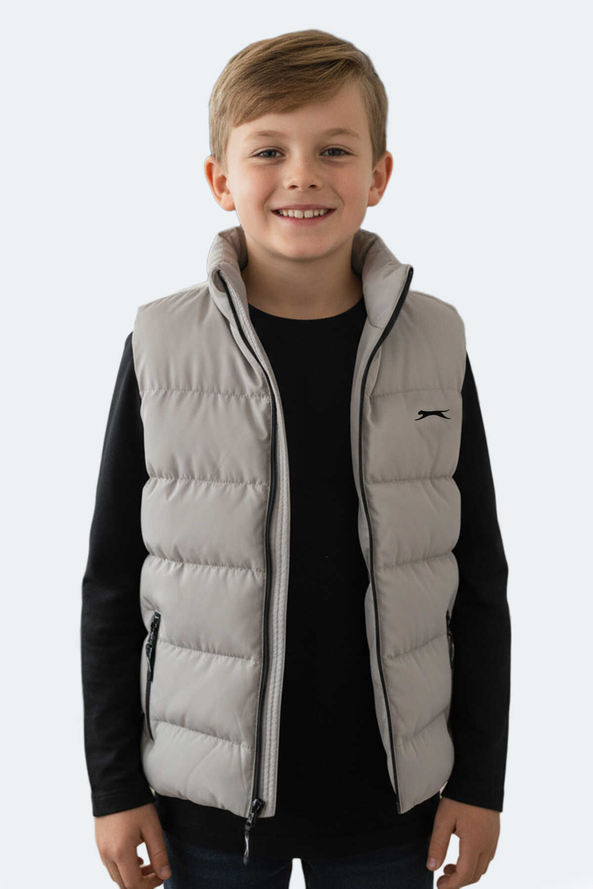 Slazenger - Slazenger NEPTUNE IN Unisex Çocuk Yelek Taş Gri
